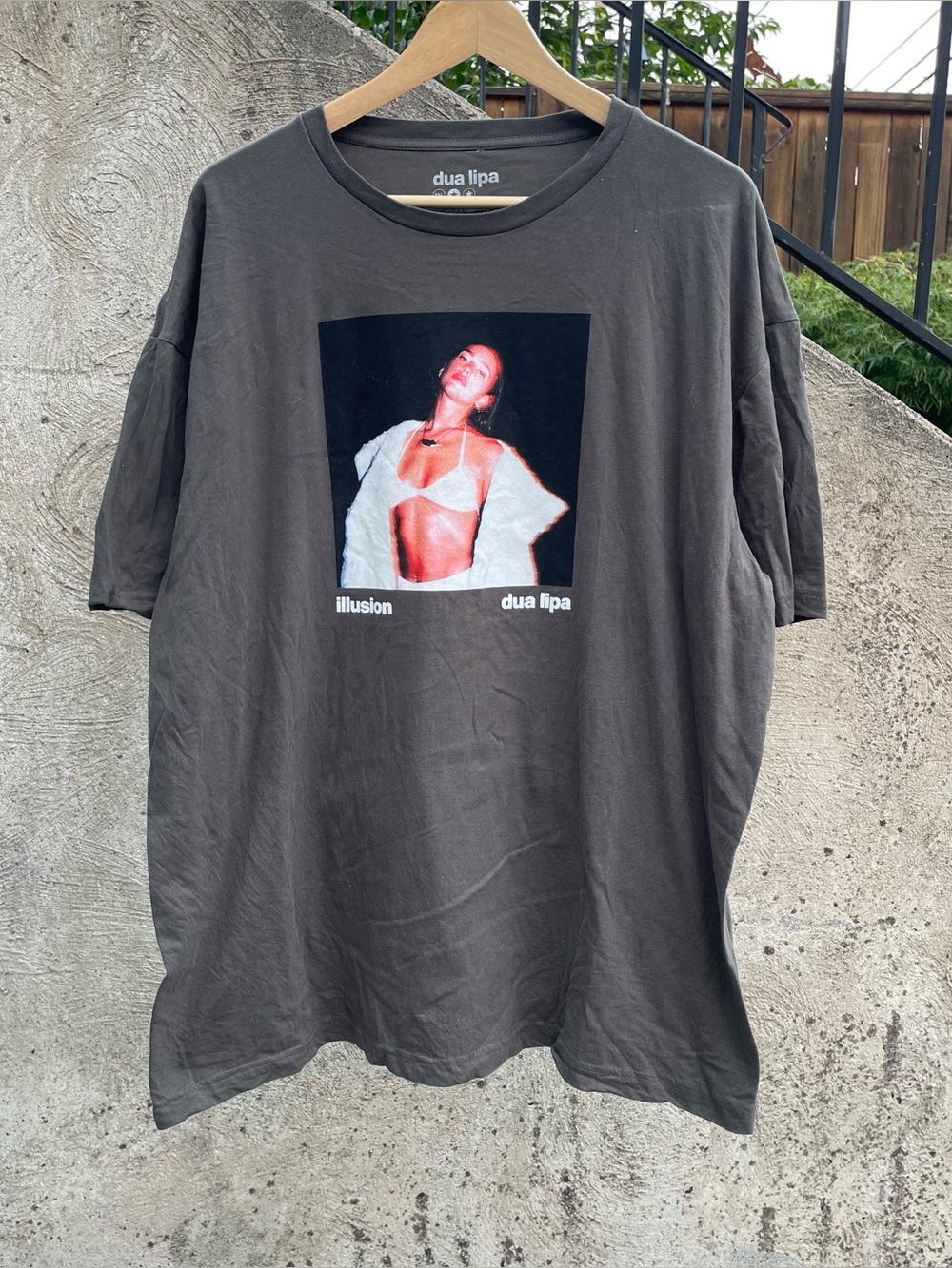Grey Dua Lipa Illusion double sided t shirt 2XL